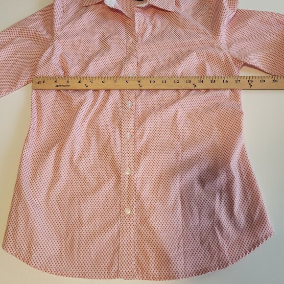 George Button Up Shirt White With Pink /‎ Red Floral Polks Dots Womens Small 4-6 - Picture 10 of 13